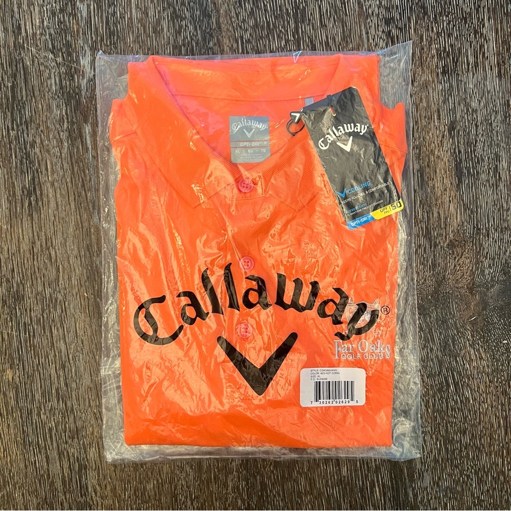 CALLAWAY OptiDri Polo Golf Shirt Far Oaks Golf Club Size XL